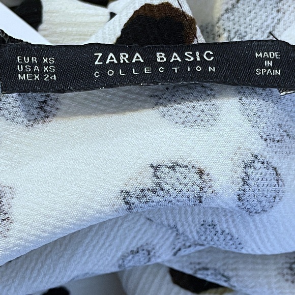 New Zara Animal Print Tank Top Cream Black Size X Small - Picture 3 of 3